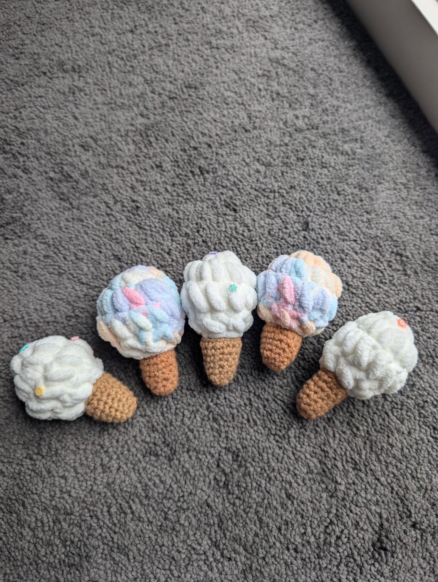 Handcrafted Crochet Ice Creams β Rainbow & Vanilla