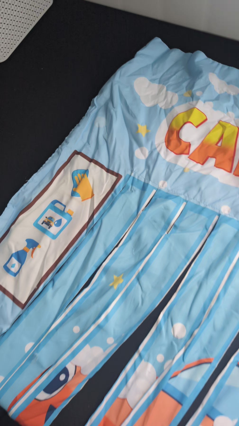 Perfectly Imperfect Reversible Play Panel – Car Wash & Under the Sea, WITH Pole & Strap