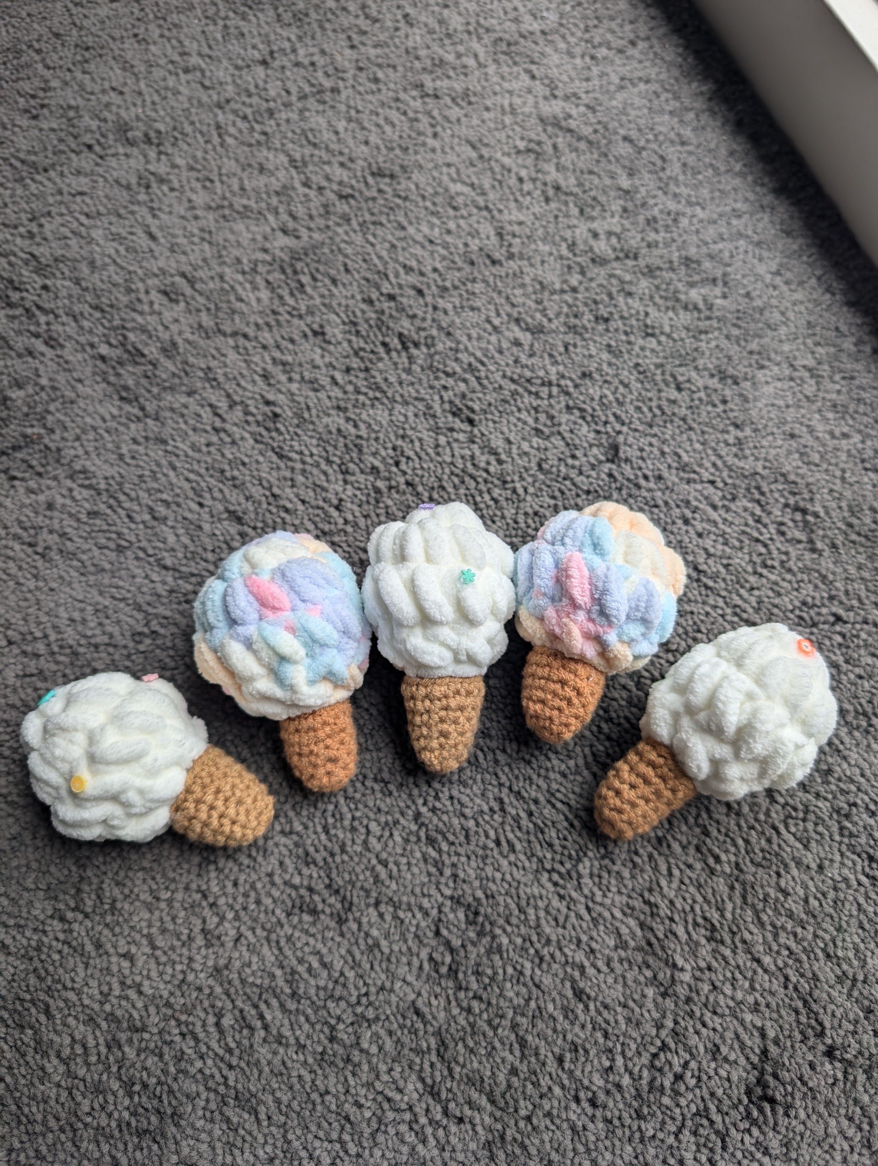 Handcrafted Crochet Ice Creams – Rainbow & Vanilla