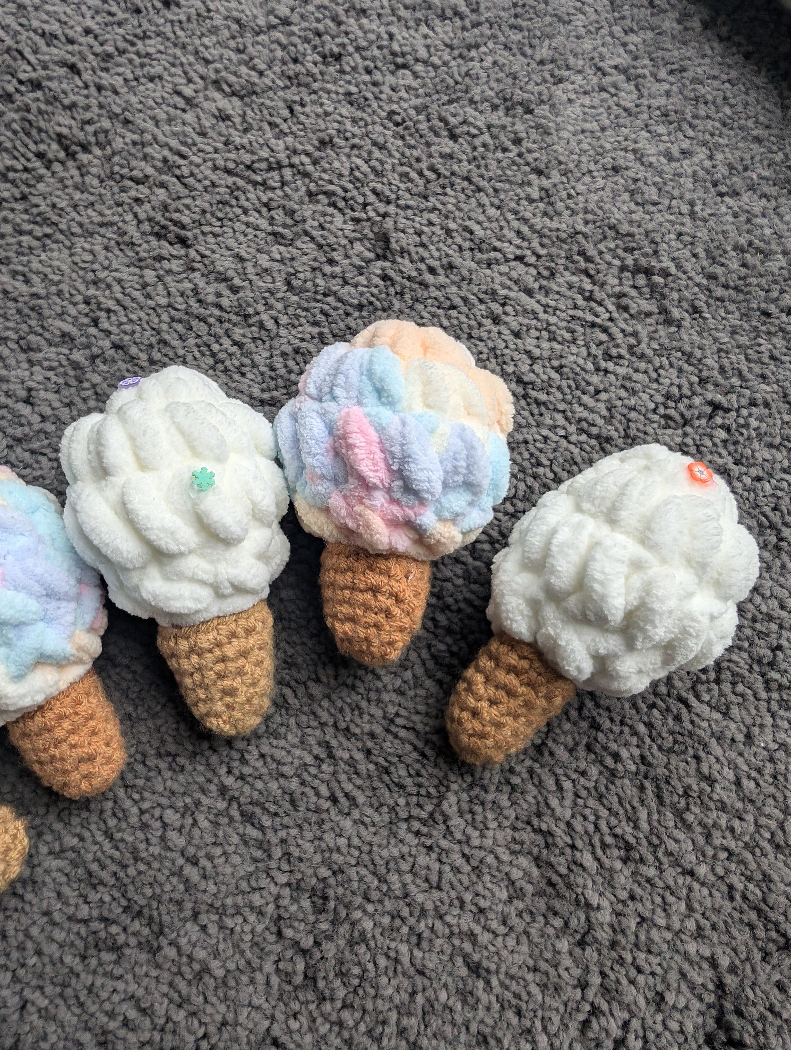 Handcrafted Crochet Ice Creams – Rainbow & Vanilla